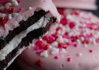 Pink Chocolate Covered Cookies