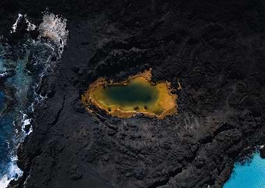 Volcanic Landscape with Water Pools