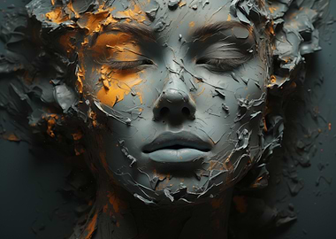 Abstract Face Sculpture
