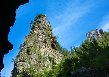 Rocky Peak Landscape with Blue Sky