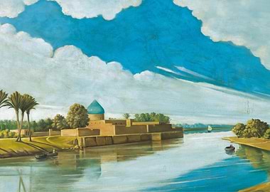 River Landscape with Fortified Building