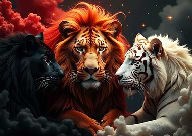 Three Majestic Felines
