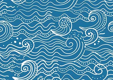 Blue and White Summer Ocean Waves