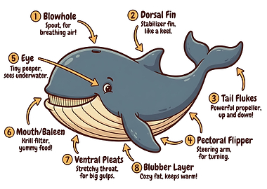 Cartoon Whale Anatomy