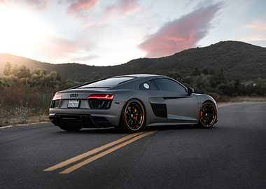 Sleek Gray Audi R8 on Road