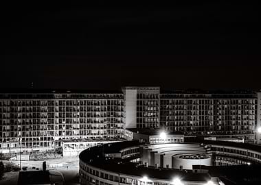 Monochrome Cityscape at Night