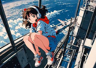Anime Girl in Space Station