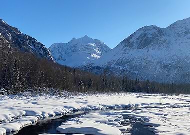 Alaska Winter Mountains & Stream