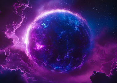 Nebula Sphere in Purple and Blue