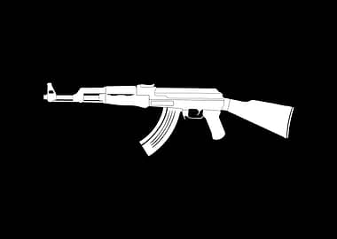 AK-47 White Silhouette