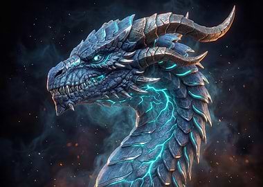 Majestic Electric Ice Dragon in Epic Fantasy Detail