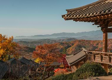 Autumn Landscape view from Buseoksa Temple, South Korea
