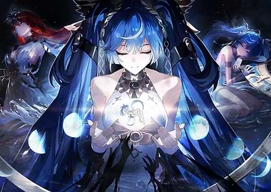 Goddess with Blue Hair