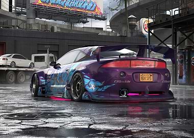 Purple Mitsubishi Eclipse Tuner Car