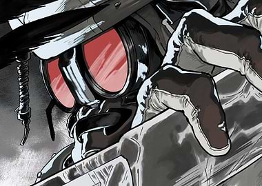 Figure with Red-Lensed Goggles