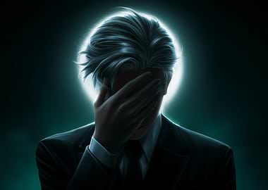 Man in despair, digital art