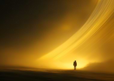 Astronaut on a Golden Planet