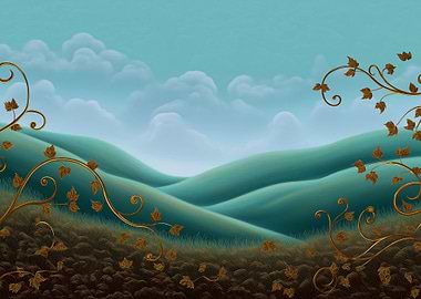 Rolling Hills with Golden Vines