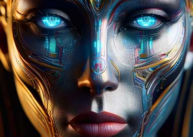 Futuristic Female Android Portrait