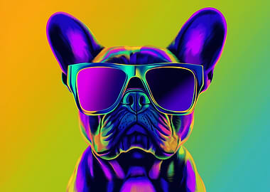 Cool French Bulldog with Sunglasses