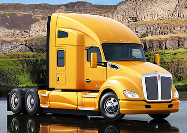 Yellow Kenworth Truck