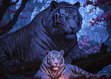 Tigers Floral Forest