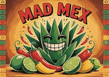 Mad Mex Agave and Chili Illustration