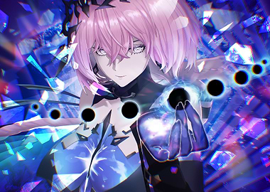 Girl with Black Orbs