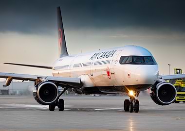 Air Canada airplane on the tarmac