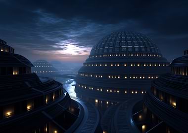 Futuristic Cityscape at Twilight