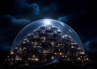 Futuristic City Under Dome