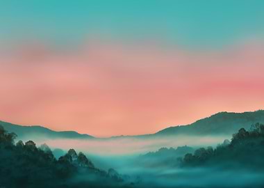 Misty Mountain Landscape