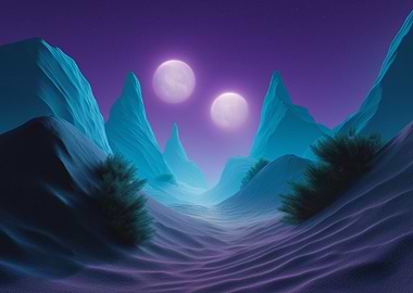 Twin Moons Landscape