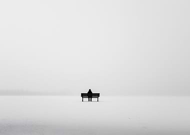 Solitude on a Bench in Winter