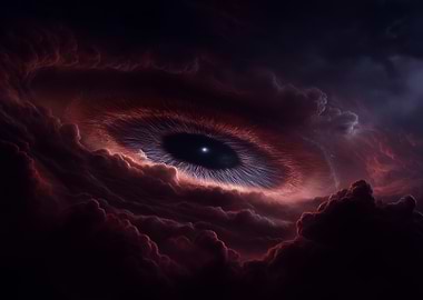 Cosmic Eye in Stormy Clouds