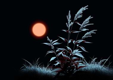 Night Plants with Moon