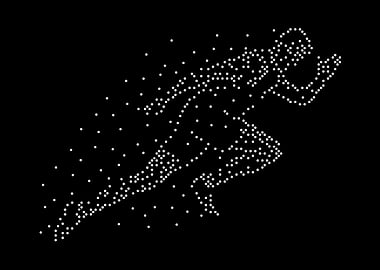 Dotted Runner Silhouette on Black