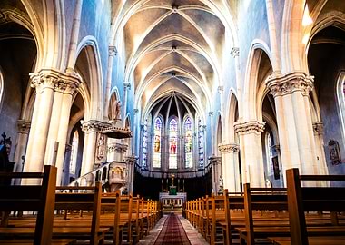 Interior of Fleurie Church in France