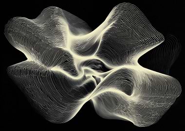 Abstract Topographic Shape on Black