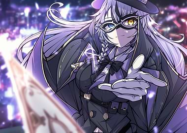 Anime Girl with Heterochromia and Mask