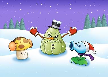 Plants vs Zombies Winter Scene