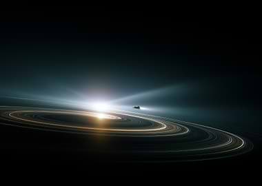 Spacecraft Orbiting Ringed Planet