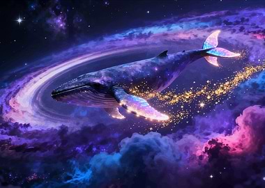 Cosmic Whale in Nebula