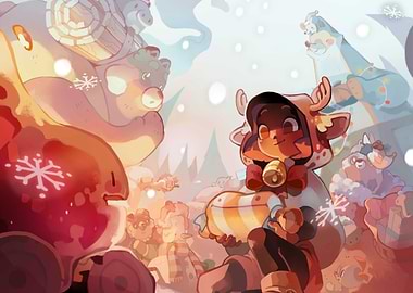 Festive Winter Wonderland Illustration