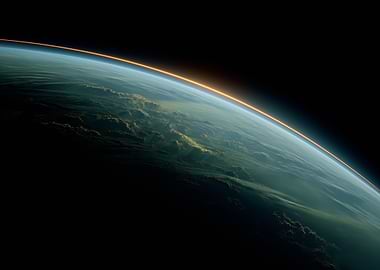 Earth from Space with Atmosphere