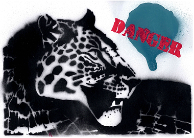 Jaguar Danger Spray Paint Art