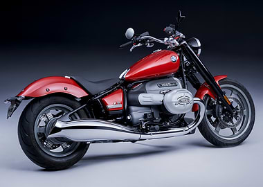 Red BMW R18 Motorcycle Studio Shot