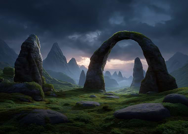 Mystical Stone Arch Landscape