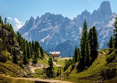 Mountain Hut in a Valley