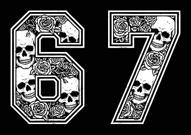 Skull and Roses Number 67 Design